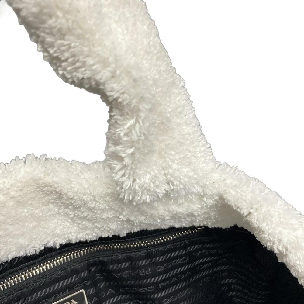 Prada Terry Tote Bag Tote Bag White Black - Picture 11 of 15